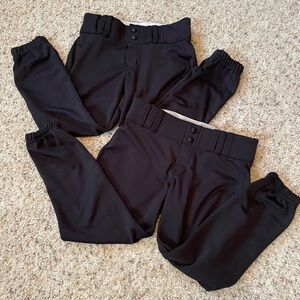 Champro Girls Large Black Softball Pants 2pairs